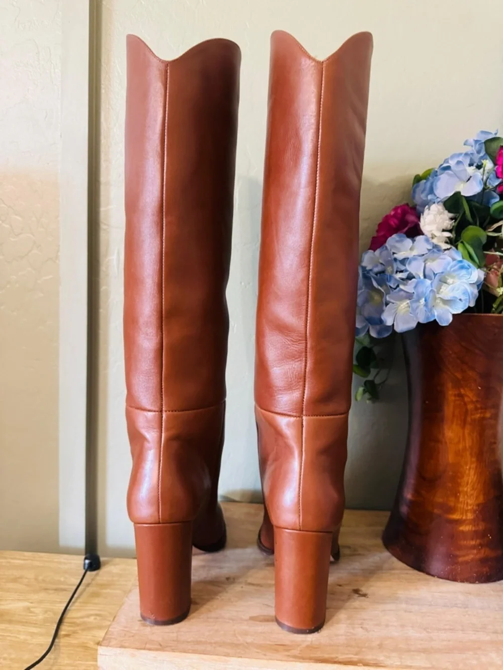 Steve Madden Cognac Over-the-Knee Leather Boots